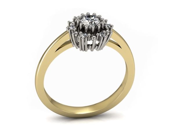 Pierścionek zaręczynowy z diamentami złoto 585 - p15077zb