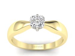 Złoty Pierścionek zaręczynowy z brylantami - P15078ZB_SI_H