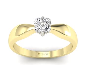 Złoty Pierścionek zaręczynowy z brylantami - P15078ZB_SI_H - 1