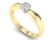 Złoty Pierścionek zaręczynowy z brylantami - P15078ZB_SI_H - 3
