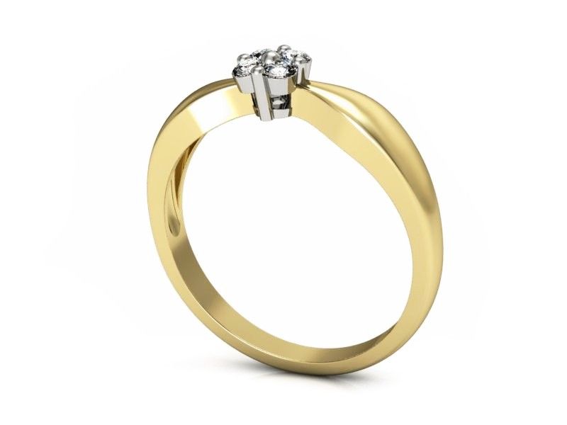 Złoty Pierścionek zaręczynowy z brylantami - P15078ZB_SI_H - 3