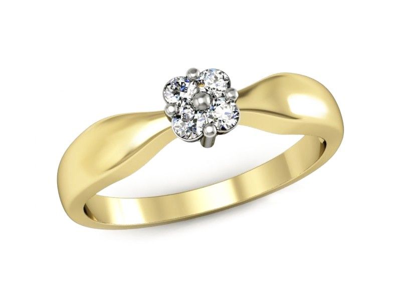 Złoty Pierścionek zaręczynowy z brylantami - P15078ZB_SI_H - 1