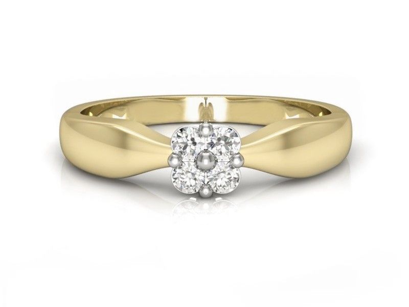 Złoty Pierścionek zaręczynowy z brylantami - P15078ZB_SI_H - 2