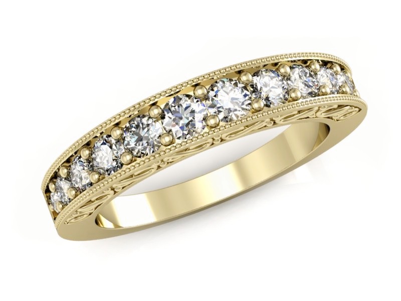 Złoty pierścionek z brylantami żółte złoto - p15080z