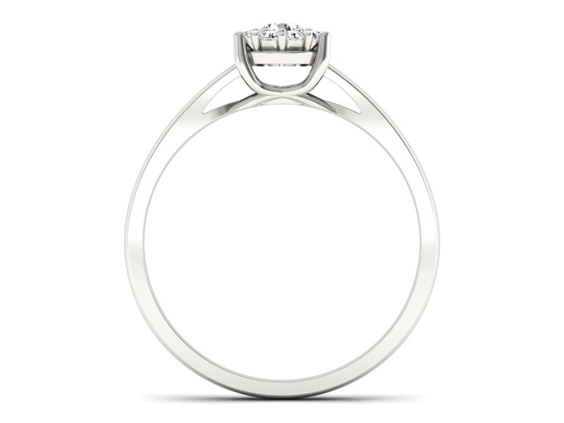 Pierścionek zaręczynowy z brylantami białe złoto - p15082b — zdjęcie 2