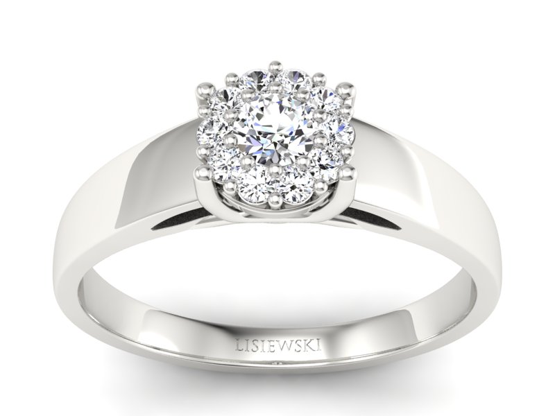 Pierścionek z palladu z brylantami - p15082pll