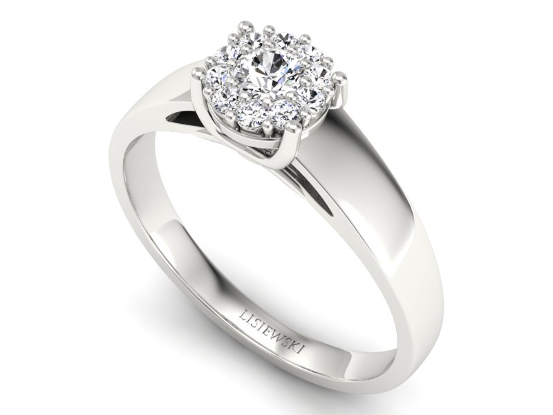 Pierścionek zaręczynowy z platyny z brylantami - p15082pt — zdjęcie 3