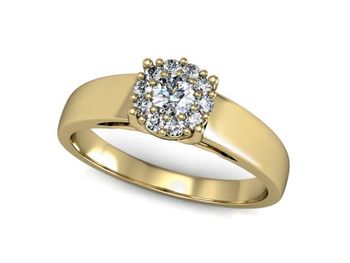 Pierścionek zaręczynowy z brylantami złoto 585 - p15082z - 1