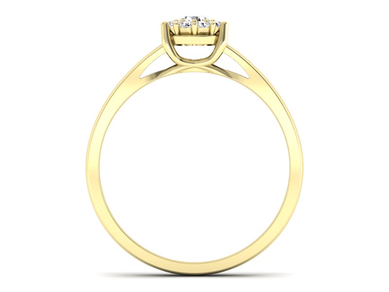 Pierścionek zaręczynowy z brylantami żółte złoto - p15082z — zdjęcie 2