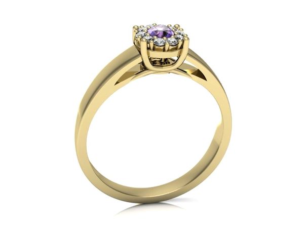 Pierścionek zaręczynowy z tanzanitem i diamentami - p15082zt