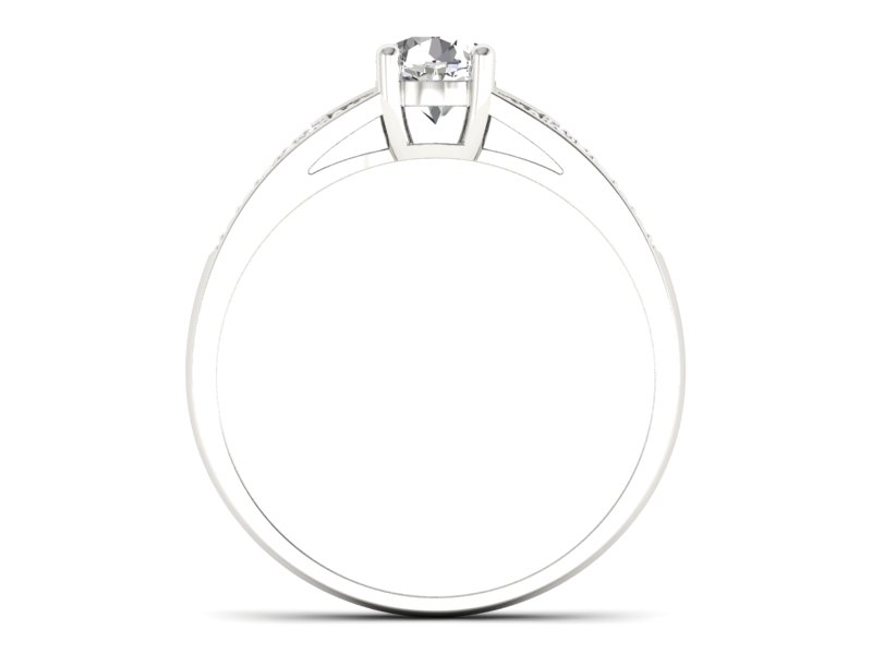 Pierścionek z białym szafirem i brylantami - p15084bszb — zdjęcie 2