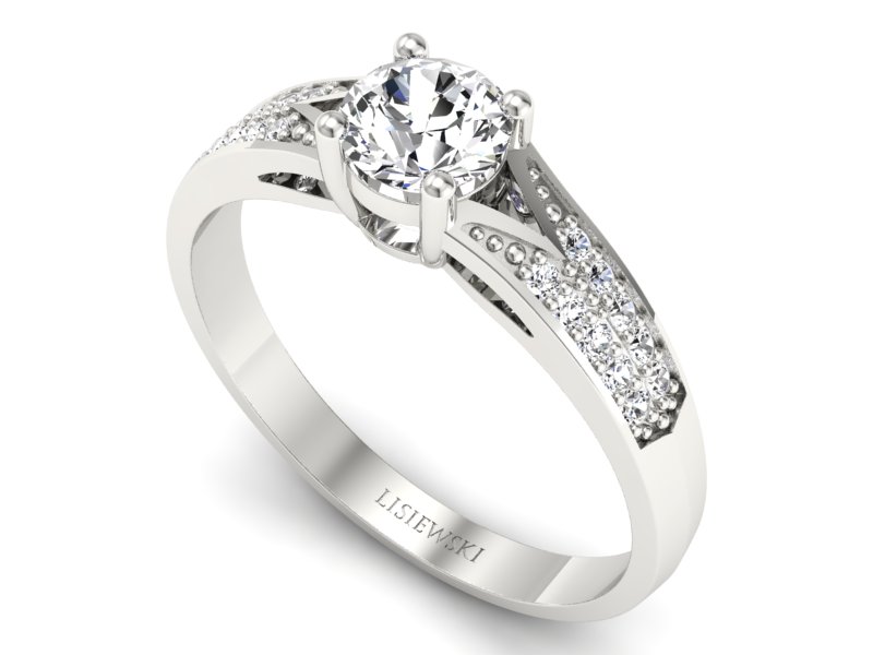 Pierścionek z palladu z brylantami - P15084pll — zdjęcie 3