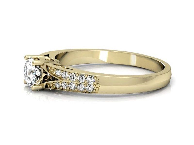 Pierścionek zaręczynowy z brylantami żółte złoto - P15084Z - 2