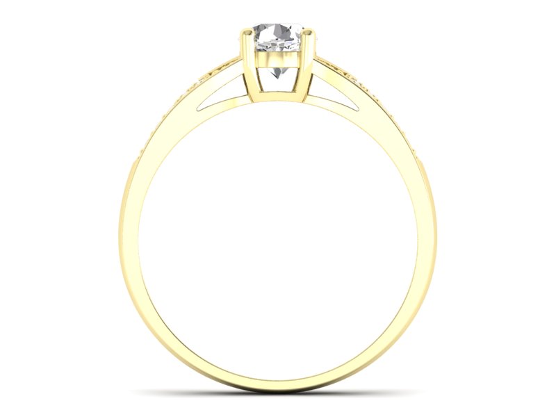 Pierścionek zaręczynowy z brylantami żółte złoto - P15084Z — zdjęcie 2