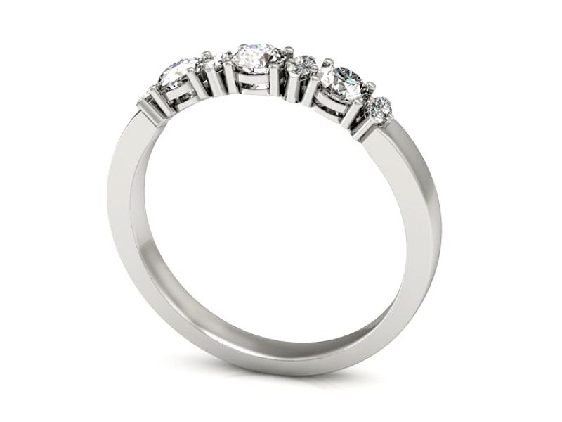 Pierścionek zaręczynowy z diamentami białe złoto - P15085B — zdjęcie 3