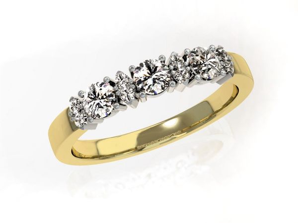 Pierścionek zaręczynowy z brylantami żółte białe złoto 585 — P15085BZ