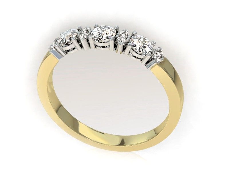 Pierścionek zaręczynowy z brylantami złoto 585 - P15085BZ - 3