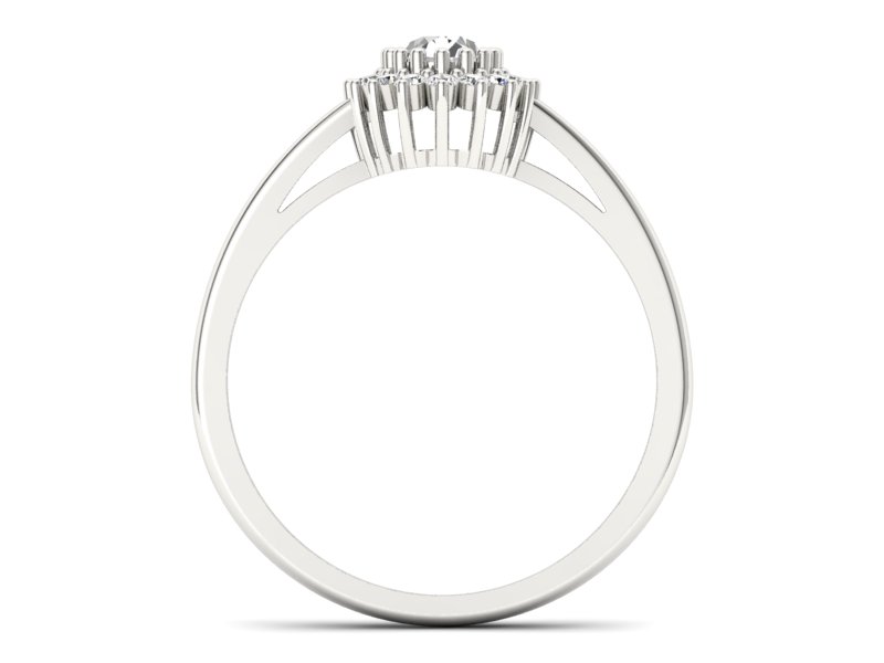 Złoty pierścionek z diamentami białe złoto - p15088b — zdjęcie 2