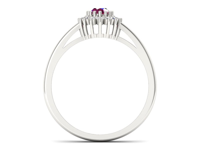 Pierścionek z rubinem i brylantami białe złoto - p15088br — zdjęcie 2