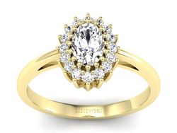 Złoty pierścionek z diamentami żółte złoto - p15088z