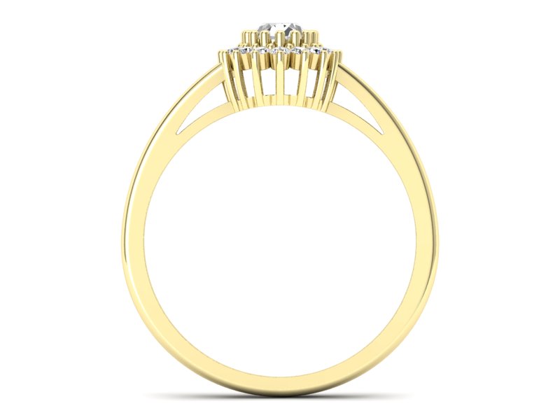 Złoty pierścionek z diamentami żółte złoto - p15088z — zdjęcie 2