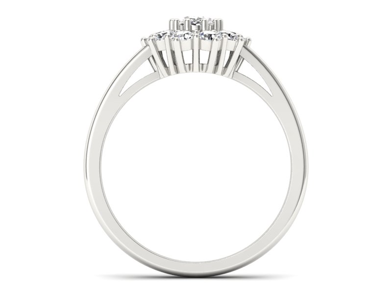 Złoty pierścionek z diamentami białe złoto - p15089b — zdjęcie 2