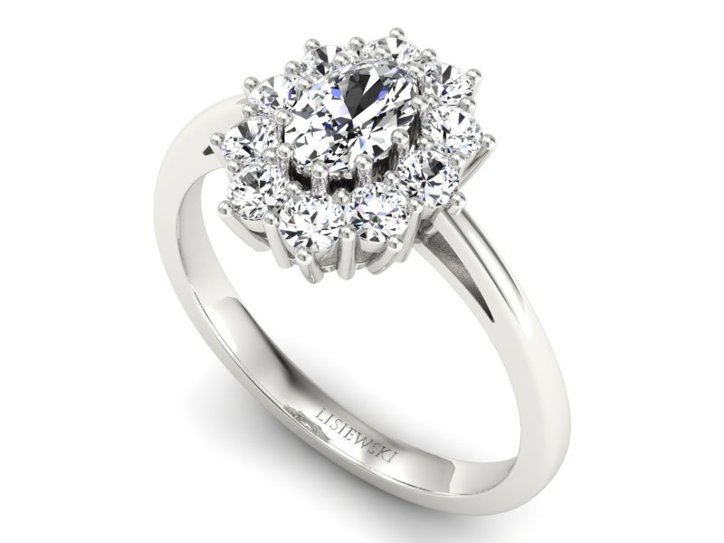 Złoty pierścionek z diamentami białe złoto - p15089b — zdjęcie 3