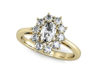 Złoty Pierścionek zaręcznynowy z diamentami - p15089z - 1