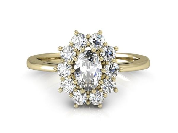 Złoty Pierścionek zaręcznynowy z diamentami - p15089z