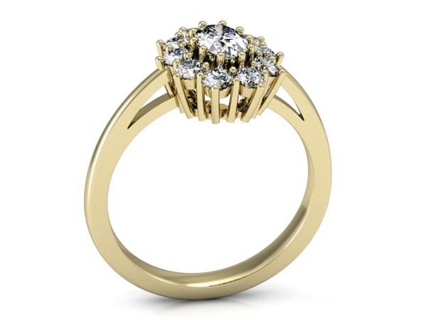 Złoty Pierścionek zaręcznynowy z diamentami - p15089z