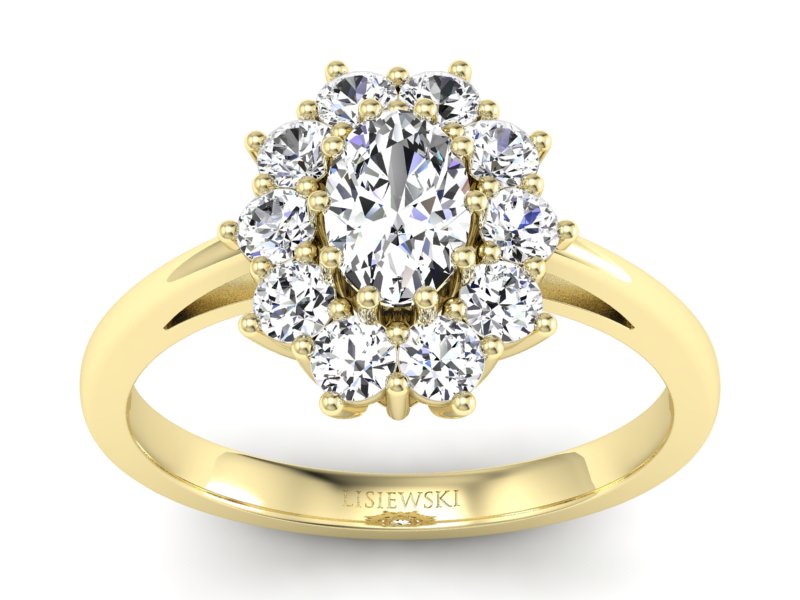 Złoty pierścionek zaręczynowy z diamentami - p15089z