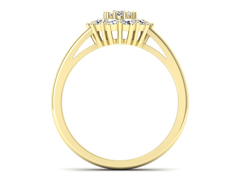 Złoty pierścionek zaręczynowy z diamentami - p15089z — zdjęcie 2