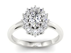 Pierścionek zaręczynowy z diamentami białe złoto - p15090b