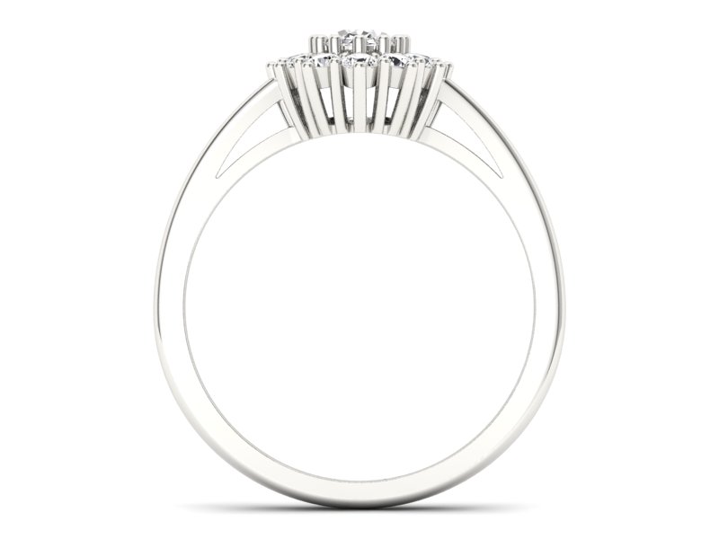 Pierścionek zaręczynowy z diamentami białe złoto - p15090b — zdjęcie 2