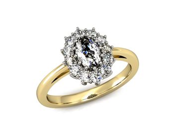 Pierścionek zaręczynowy z diamentami złoto 585 - p15090zb - 1