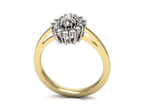 Pierścionek zaręczynowy z diamentami złoto 585 - p15090zb