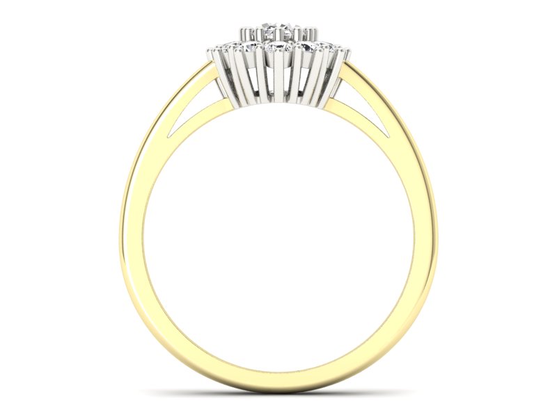 Pierścionek zaręczynowy z diamentami - p15090zb — zdjęcie 2