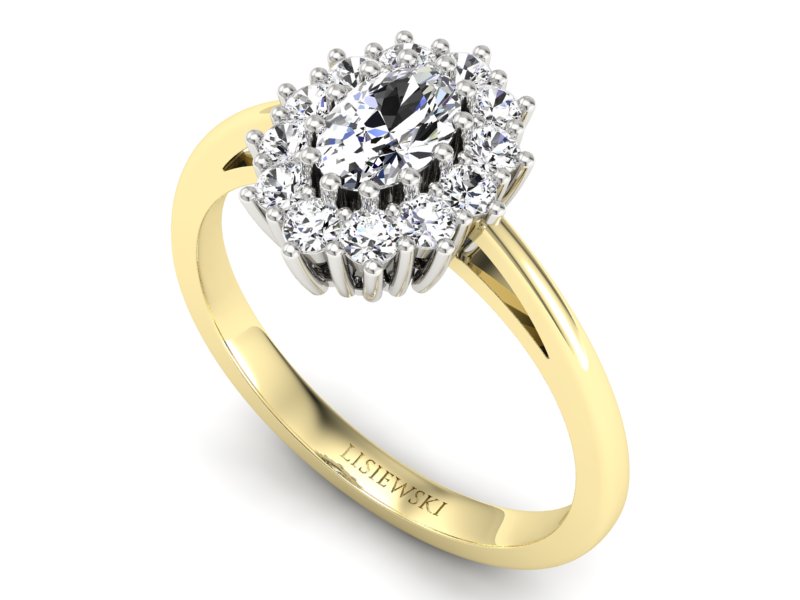 Pierścionek zaręczynowy z diamentami - p15090zb — zdjęcie 3