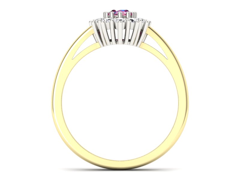 Pierścionek z rubinem i brylantami - p15090zbr — zdjęcie 2