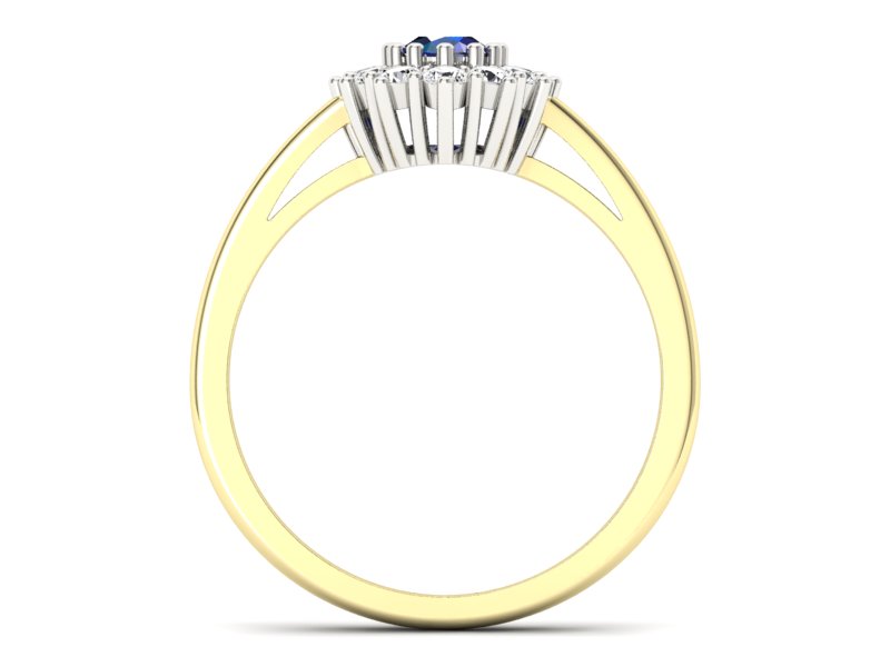 Pierścionek z szafirem i brylantami - p15090zbsz — zdjęcie 2