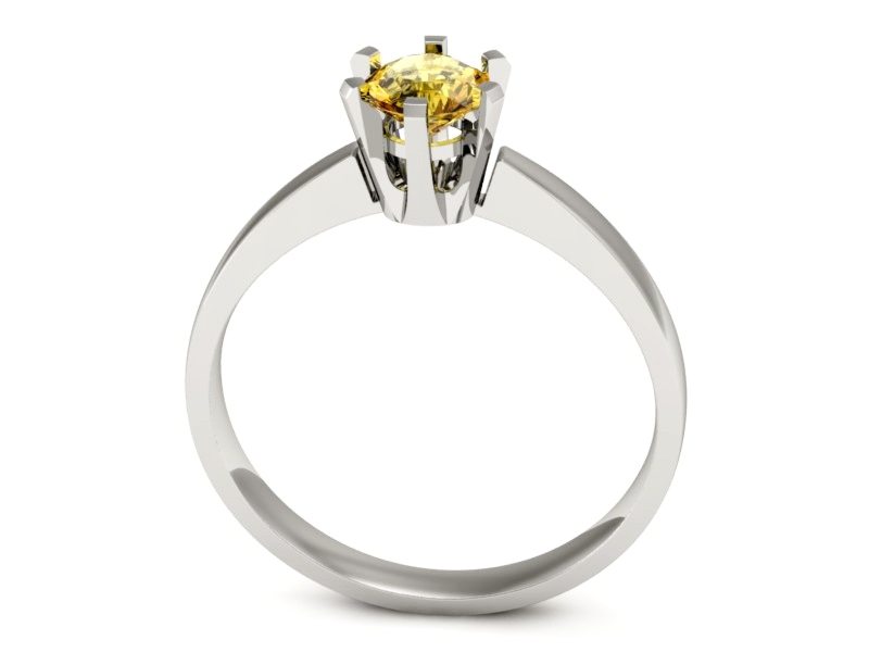 Złoty pierścionek z brylantem białe złoto - P15093bbr_gold — zdjęcie 3