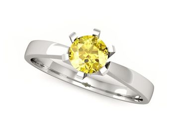 Złoty pierścionek z brylantem lemon - P15093bbr_lemon - 1