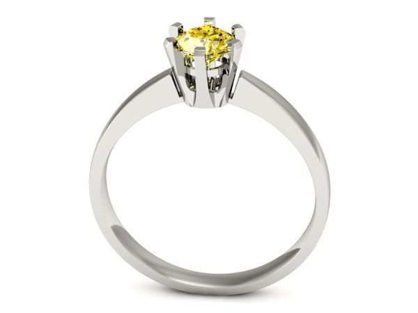 Złoty pierścionek z brylantem lemon - P15093bbr_lemon