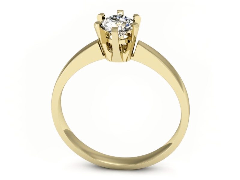 Złoty pierścionek z brylantem żółte złoto - p15093z — zdjęcie 3