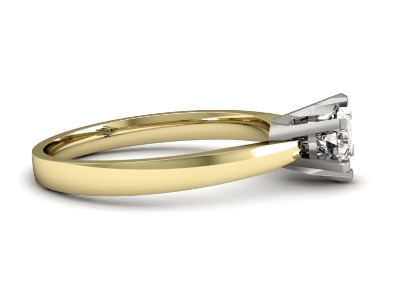 Pierścionek z diamentem żółte i białe złoto - p15093zb — zdjęcie 2