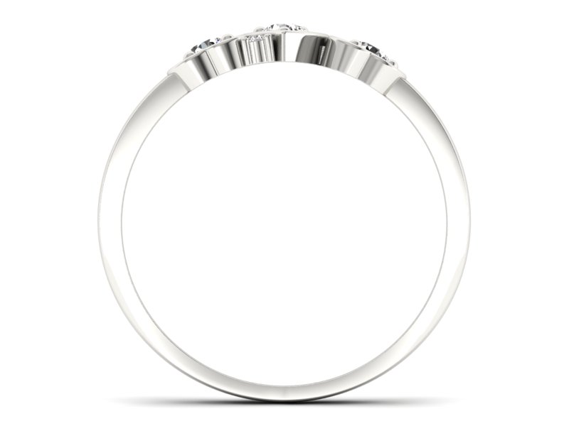 Złoty pierścionek z brylantami białe złoto - P15094B — zdjęcie 2