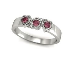 Pierścionek zaręczynowy z rubinami i brylantami - p15094br