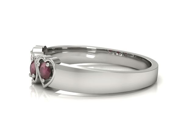 Pierścionek zaręczynowy z rubinami i brylantami - p15094br