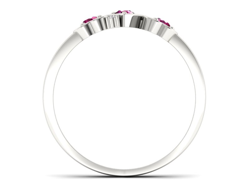 Pierścionek zaręczynowy z rubinami i brylantami - p15094br — zdjęcie 2