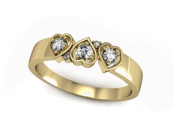 Pierścionek zaręczynowy z brylantami żółte złoto - P15094Z - 1